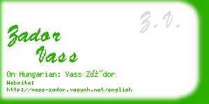 zador vass business card